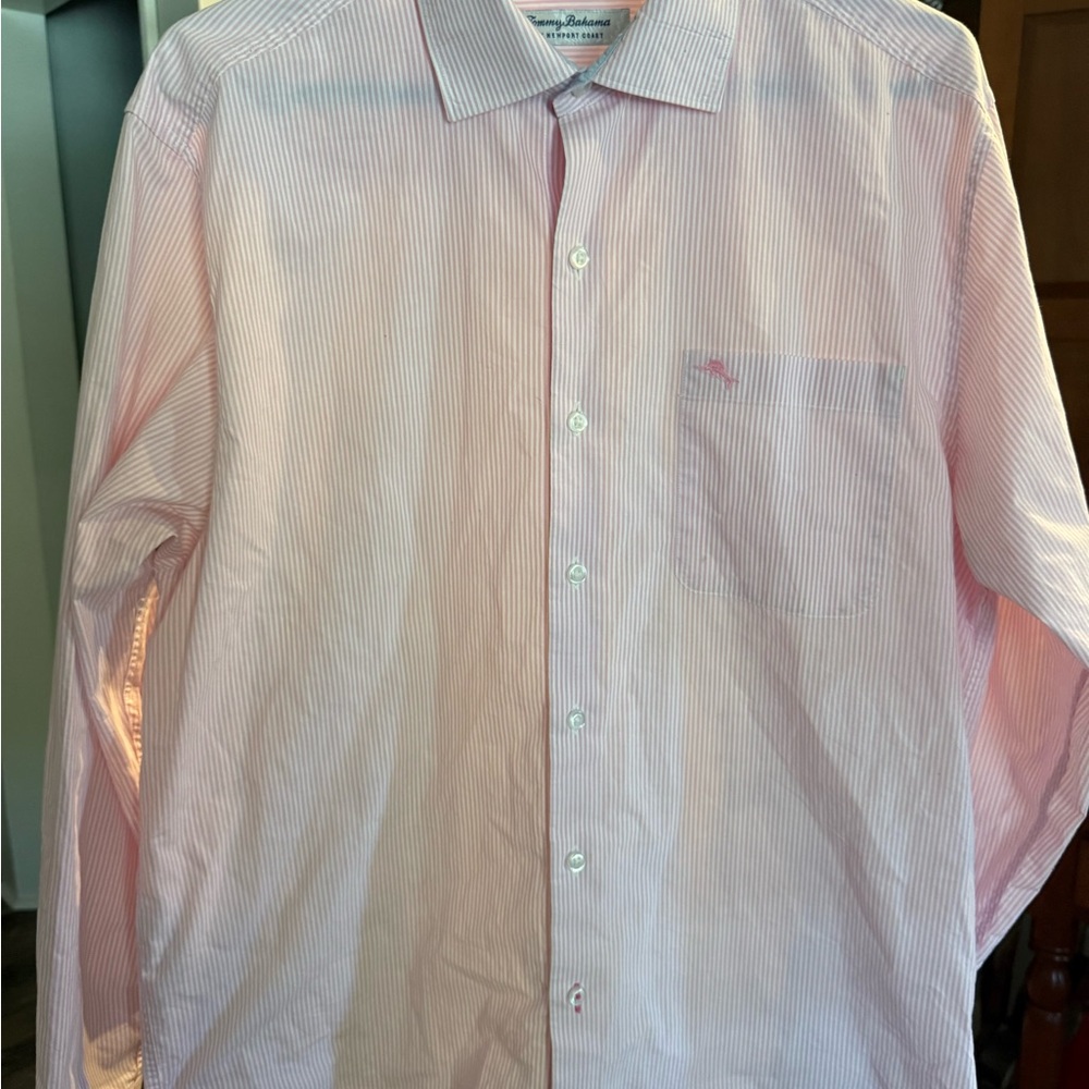 Tommy Bahama Light Pink Striped Dress Shirt